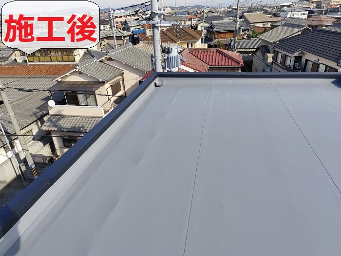 塩ビシート防水機械固定工法後